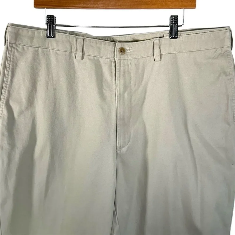 Cabela's Men's Khaki Chino Pants Size‎ 40W x 30L Flat Front Beige Cotton
